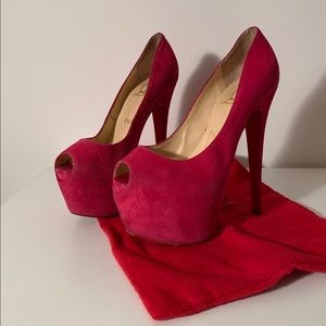 Christian Louboutin platform hot pink heels!